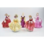 Royal Doulton figures to include Autumn Breezes, Sunday Best, Loretta, Denise and Coalport