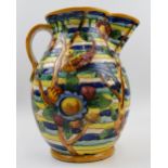 Late 19th / Early 20th Century decorative jug in an abstract style with ribbed decoration of birds