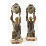 A pair of French Art Deco spelter figures in the form of Joan of Arc, inspired by La Belle,