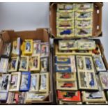 A large collection of boxed die-cast model trucks and cars. Includes Darling Buds of May collection.