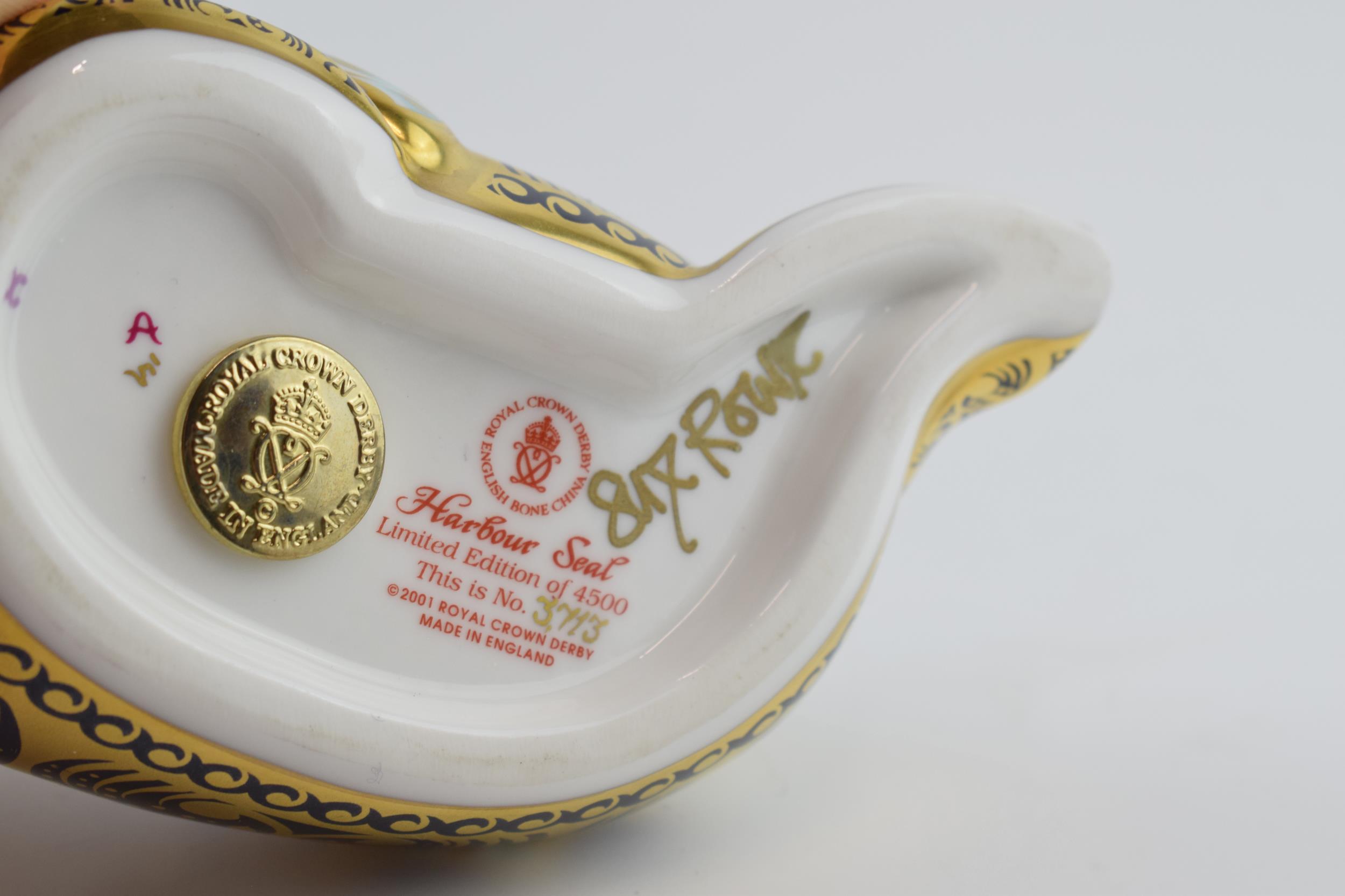 Royal Crown Derby paperweight in the form of a Harbour Seal, first quality with gold stopper. In - Image 5 of 5