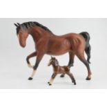 Beswick horses to include small brown pony with matt brown Spirit of Affection (2). In good