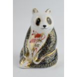 Royal Crown Derby paperweight in the form of a Panda, first quality with gold stopper. In good