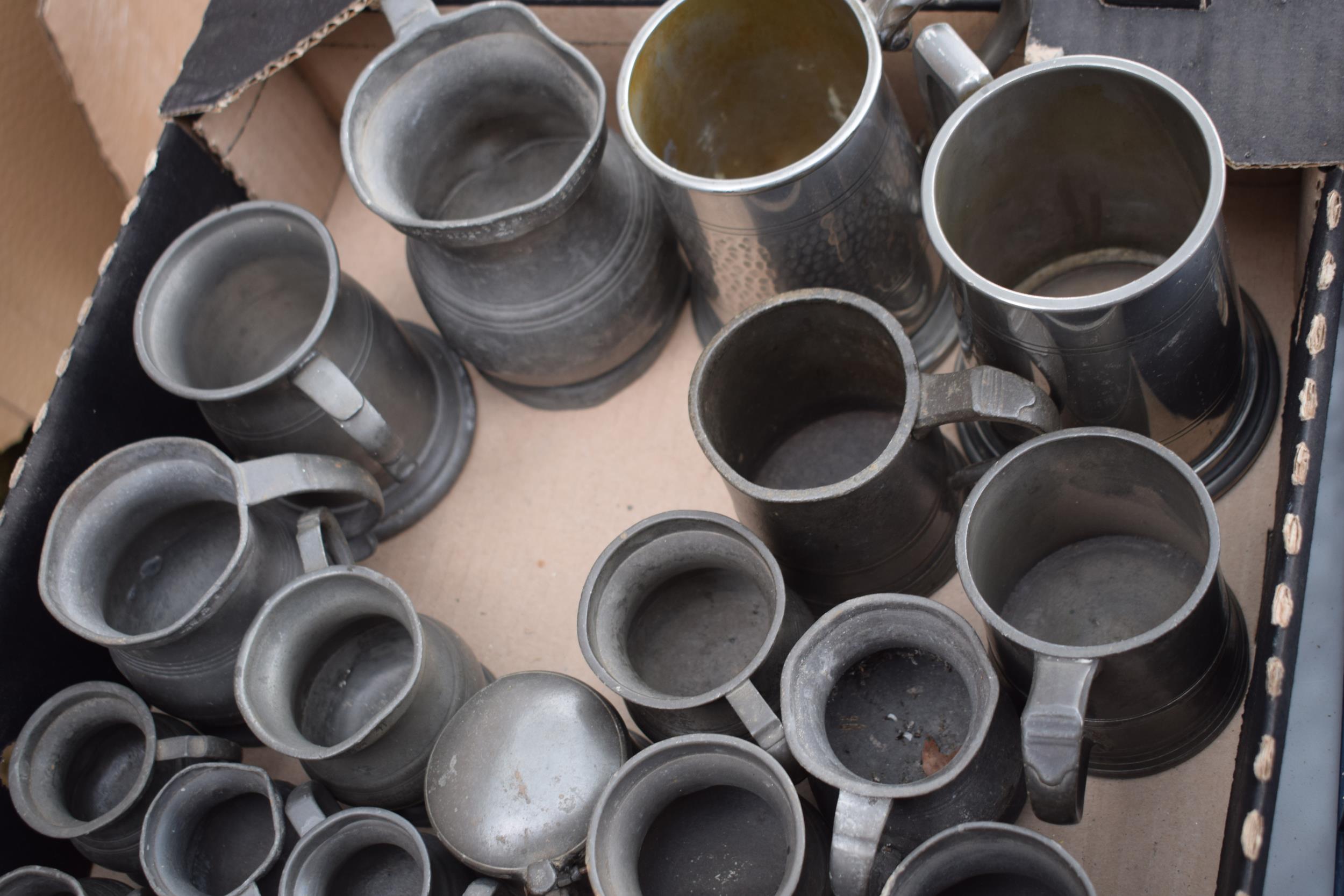 19th century and later pewter to include tankards, measures and others (Qty). - Image 2 of 4