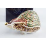 Boxed Royal Crown Derby paperweight in the form of an Ashbourne Hedgehog, limited edition of 500,