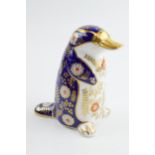 Royal Crown Derby paperweight in the form of a Platypus, first quality with gold stopper. In good