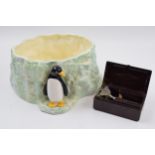 Sylvac penguin bowl together with cased Gillette Ever-Ready razor (2). Razor rusty - bowl in good