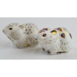 Royal Crown Derby paperweights in the form of a Bank Vole and a Riverbank Vole (2), first quality