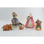 Royal Doulton to include miniature Falstaff figure, Janet, a spaniel in a basket, Beswick puppies