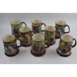 A collection of Beswick embossed tankards of varying scenes (8). In good condition with no obvious