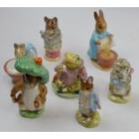 Beswick Beatrix Potter figures to include Johnny Town Mouse, Cecily Parsley, Benjamin Bunny, Miss