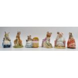 Beatrix Potter's Hunca Munca Sweeping, Benjamin Bunny, Royal Albert Mrs Rabbit & Bunnies, Little Pig