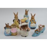 Beswick Beatrix Potter figures to include Mrs Tiggy Winkle, Cecily Parsley, Mr Benjamin Bunny, The