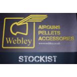 Rare Webley 'Stockist' shop floor advertising mat with large flying pellet logo complete with Webley