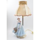 Cacciapuoti - Ceramiche E Gres D'Arte lady figurine in the form of a table lamp, 50cm tall.