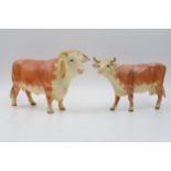 Beswick early Hereford cow 948 with bull 949 (2 - both af). Displays well but cow has a broken the