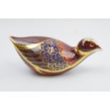 Royal Crown Derby Paperweight in the form of a Coot, first quality with gold stopper. In good