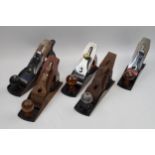 Group of five Number 4 Style smoothing planes, models by Esso-Vee, Draper, Navyug, Faithfull and