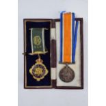 World War One silver 1914-1918 medal and a cased Grand Lodge of England medal (Ronald Copeland