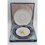 Spode Mulberry Hall limited edition plate in presentation box with KPM Planet Protection plate (