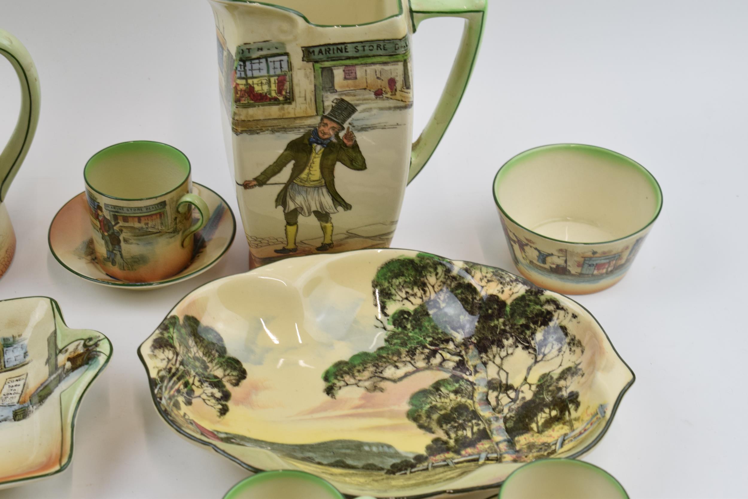 Royal Doulton seriesware to include Dickens Ware such as a coffee pot, sandwich plate, coffee cans - Image 5 of 7