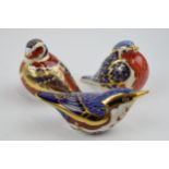 Royal Crown Derby Paperweights in the form of a Robin, Nuthatch and a Chaffinch, first quality