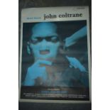 Jazz music posters to include John Coltrane and Courtney Pire. 90cm x 65cm.