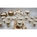 Royal Albert Old Country Roses Dinner Service to include 12 trios, 1 spare cup, tea pot, cake stand,