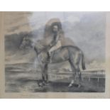 'David W Shaw on Risky' print 'Winner of Lord Eglington's Hunt Cup Royside 1906', 77x61cm inc frame.