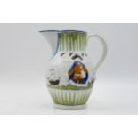 Pratt Ware Lord Jarvis jug, circa 1790s, moulded with portraits flanked either side by a tall