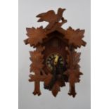 20th century bavarian / black forest style cuckoo clock with weights, untested, 32cm tall.