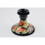 Boxed Moorcroft candlestick in the Winter Harvest pattern, 98/3, trial. In good condition with no