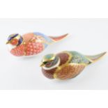 Royal Crown Derby paperweights in the form of a Woodland Pheasant and a Pheasant, first quality with