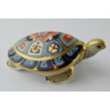 Royal Crown Derby paperweight in the form of a Terrapin, first quality with gold stopper. In good