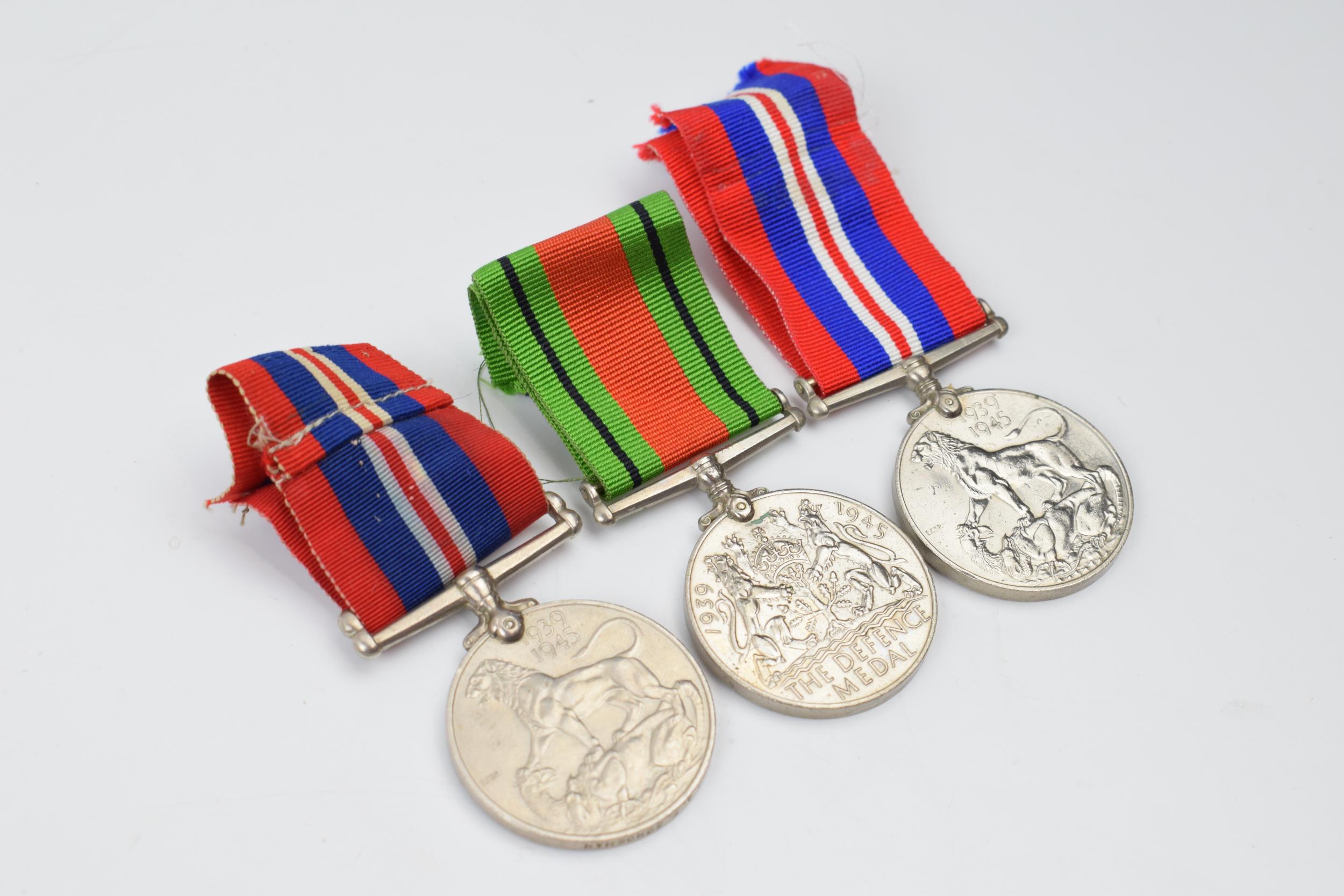 World War Two medals to include 1939-1945 medal awarded to W546820 A F Schoeman with unnamed Defence - Image 3 of 4