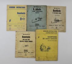 A collection of Bamfords (Uttoxeter) spares / instructions books, ex Bamfords Spares Dept (5).