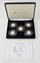 Alderney 200th anniversary of Queen Victoria Proof silver £1 coin collection of 5 coins, with COA