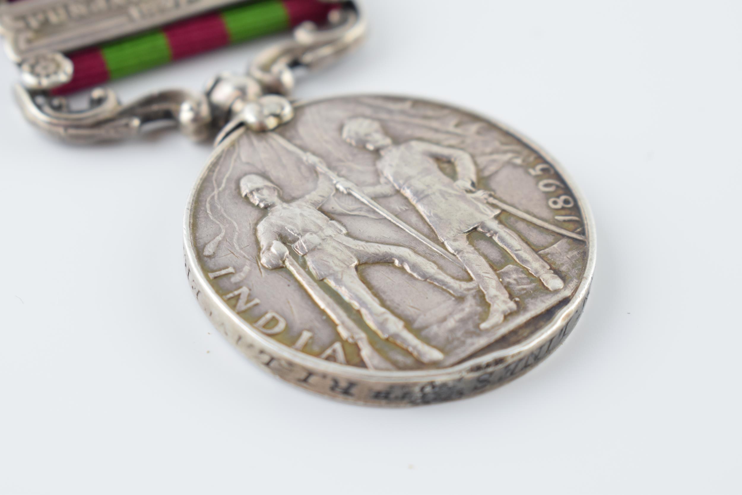 Queen Victoria India 1895 medal with 2 bars to include Tirah 1897-98 and Punjab Frontier 1897- - Image 3 of 7