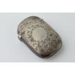 Hallmarked silver vesta case with engraved decoration, 19.2 grams, Birmingham 1899.