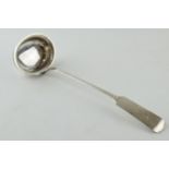 German continental silver ladle .750, 176.2 grams, with deep bowl, 34cm long.