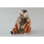 Royal Crown Derby paperweight in the form of a Honey Bear, first quality with gold stopper. In