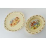 Royal Doulton Bunnykins to include an oval serving bowl 'Family Photograph' with 1954-1958 backstamp