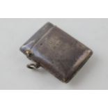 Heavy silver vesta case, 57.4 grams, 'HMS Glorious 1916 Good Luck' 'CBM from MAY', Birmingham 1909.