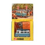 Corgi Toys No. 479 Commer Van with Samuelson Film Service's Cameraman with black suitcase, boxed.