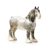 Early Beswick 4 hole Rocking Horse Grey 818 shire with early painted decoration with blue / grey