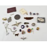 A good collection of vintage enamel badges and similar items of railway, military and civilian