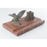 French Art Deco inkwell with a seagull, 25cm long. Seagull appears to have been glued.