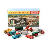 Boxed Matchbox Service Station with Forecourt, together with Matchbox Lesney unboxed die-cast