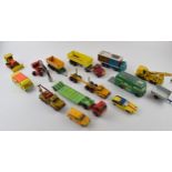 A mixed collection of unboxed die-cast model vehicles to include Dinky Lotus Europa, Matchbox