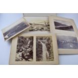 A leather bound photo album to include Victorian and Edwardian photographs, continental and British,